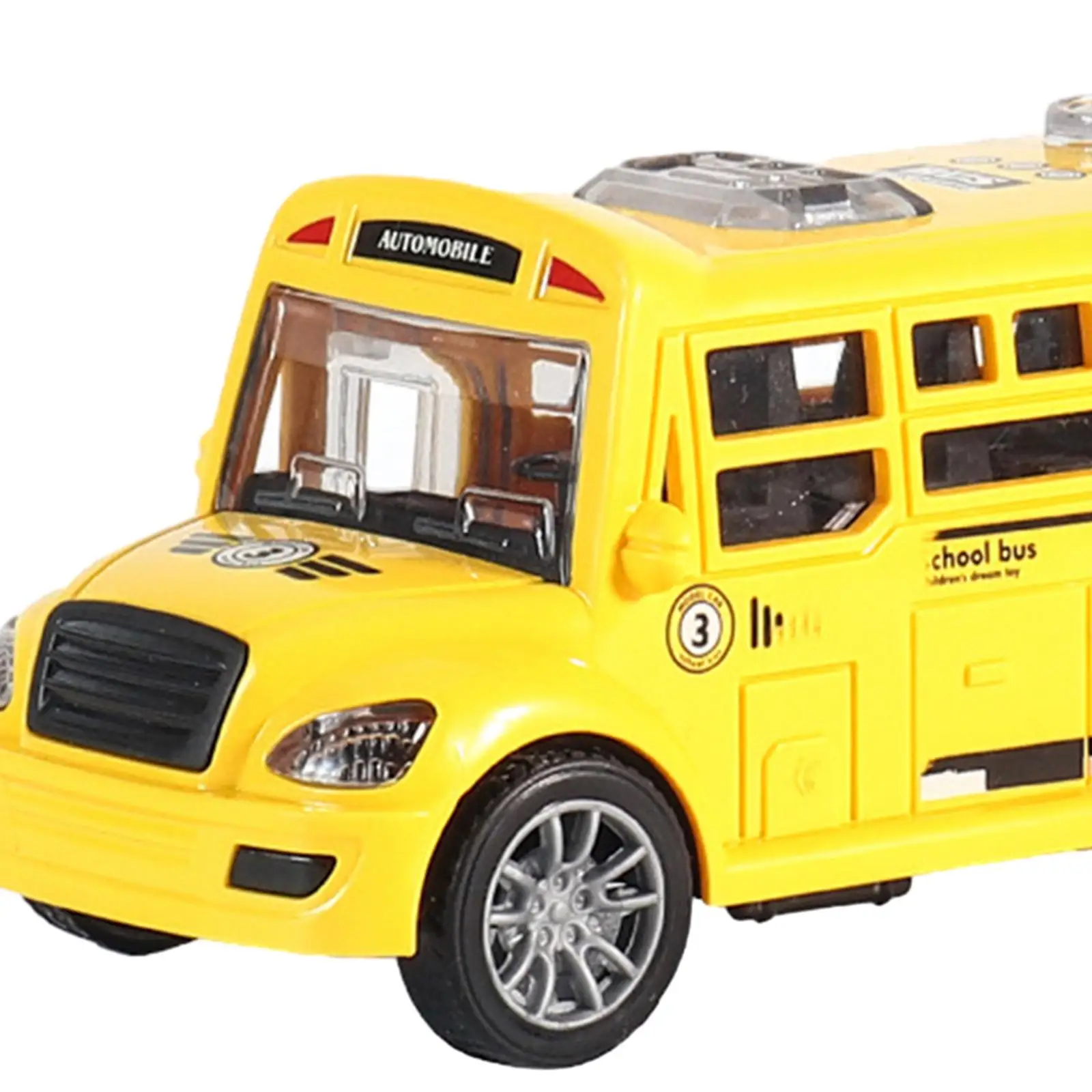School Bus Model Toy Interactive Openable Door Pull Back Car Children Car Toy for Children Teens Kids Preschool Party Favor