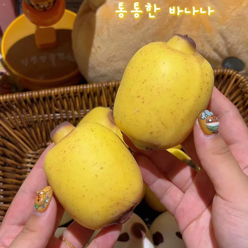 Crunchy Sesame Banana Squishy Stress Ball Fidget Toy Crispy Squishy Squeeze Ball Handmade Round Blocks Filled ASMR for Adult