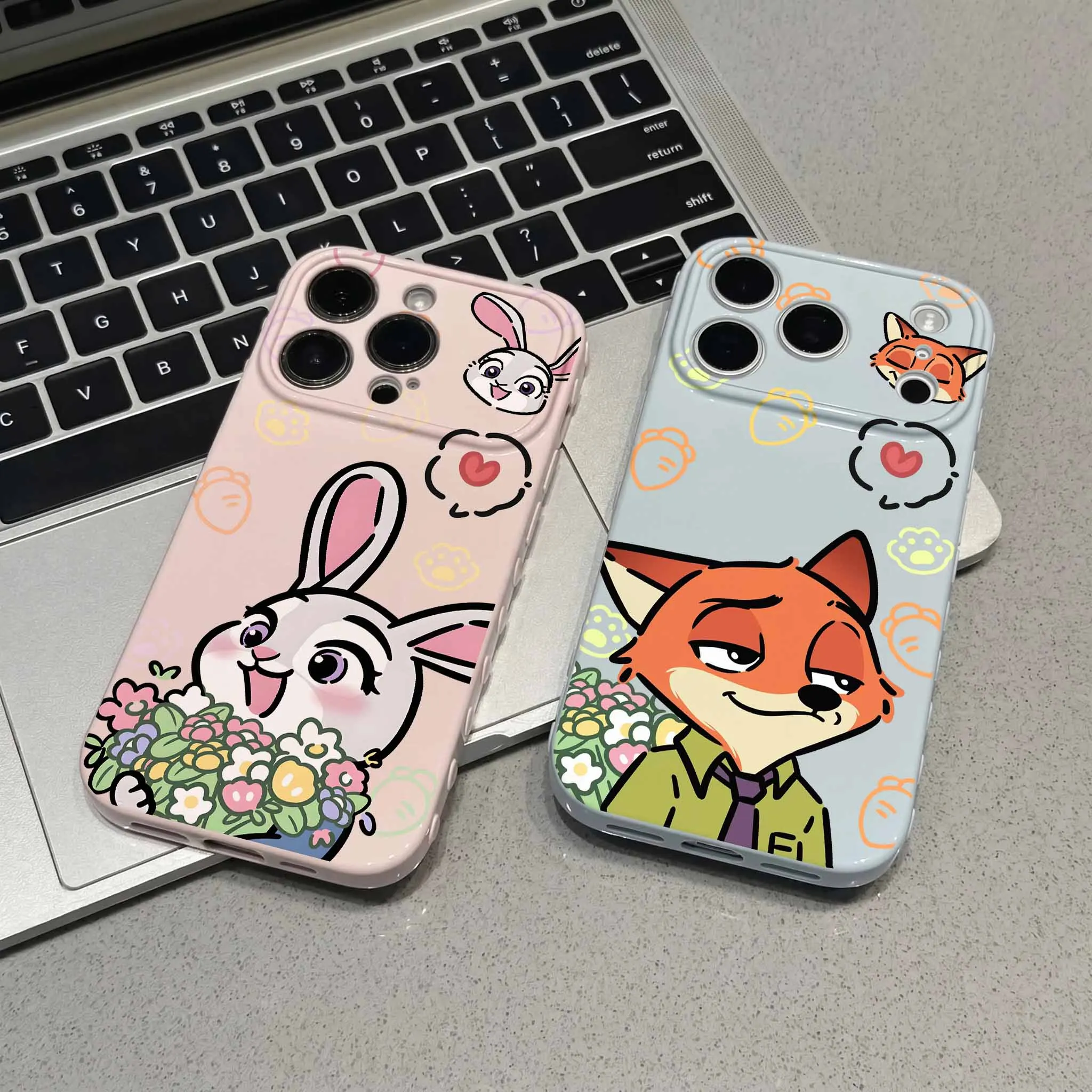 Cute Cartoon Zootopia For Samsung A57 A56 A27 A36 A55 A54 A50 A30 A17 A16 A15 A14 A13 A12 Bubble Heart Cover Funda Phone Case