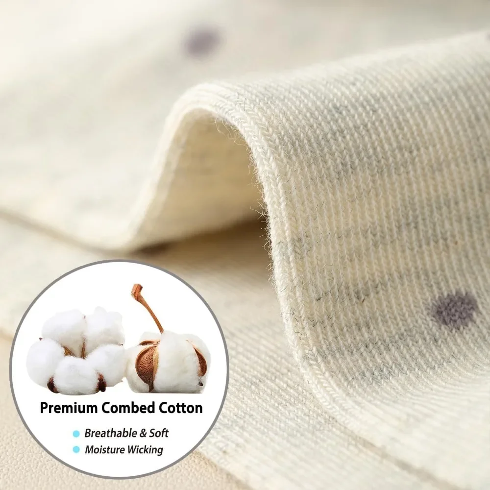 6 Paar Damen-Rüschensocken, lässige Knöchelsocken, atmungsaktive, kühle Strick-Baumwolle, niedliche gepunktete Kleid-Crew-Socken