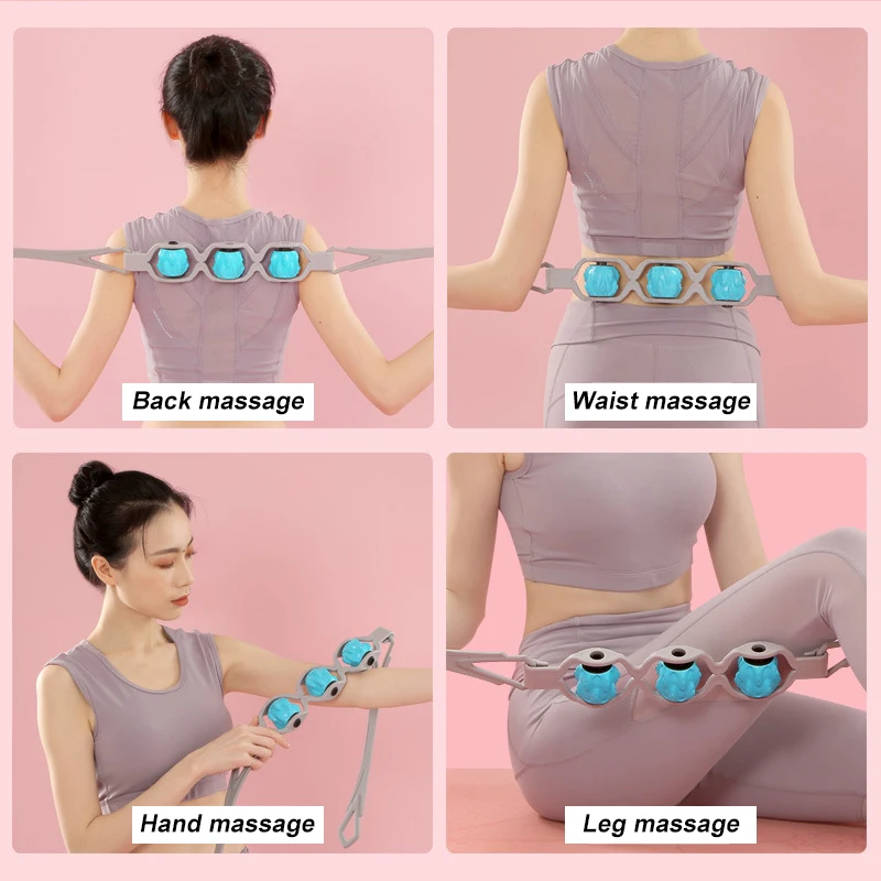 Massage Roller Back Legs Waist Pushing Massager Rollers Relaxing Muscle High Frequency Rolling Massage Easy Carry and Storage