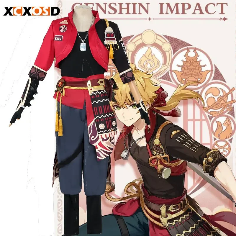 Genshin Impact Thoma Cosplay Costume Roleplay Part Outfit Protector From Afar Game Suit Wig MS44873