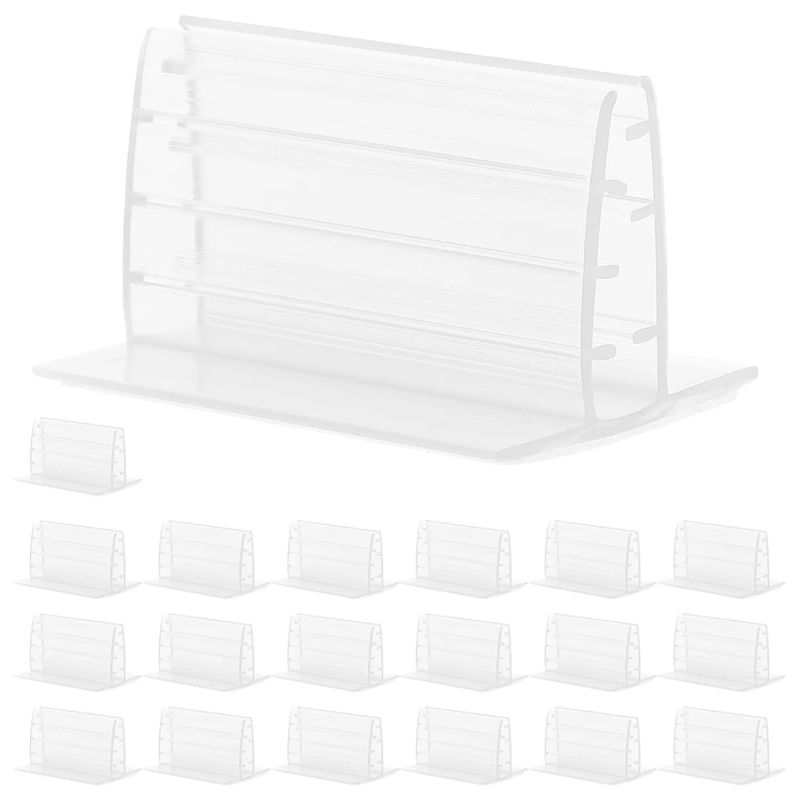 

20 Pcs PVC Mini Panel Holders 1 97x1 61x1 18 Inches Self Adhesive for Labels Cards Photos Name Tags Memos Table Numbers Menu