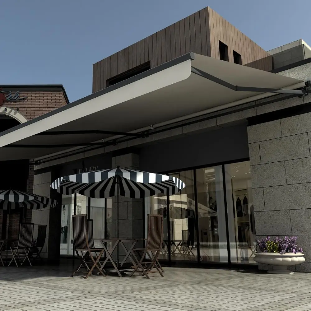 

Outdoor Waterproof Big Size 5 Meters Projection Aluminum Frame Motorized Folding Retractable Awning