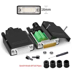 DB26 Solder-free Connector 26-pin 3 Row Male Female Plug Industrial Grade DB 26 D-SUB Breakout Terminal Wiring Board Adapter