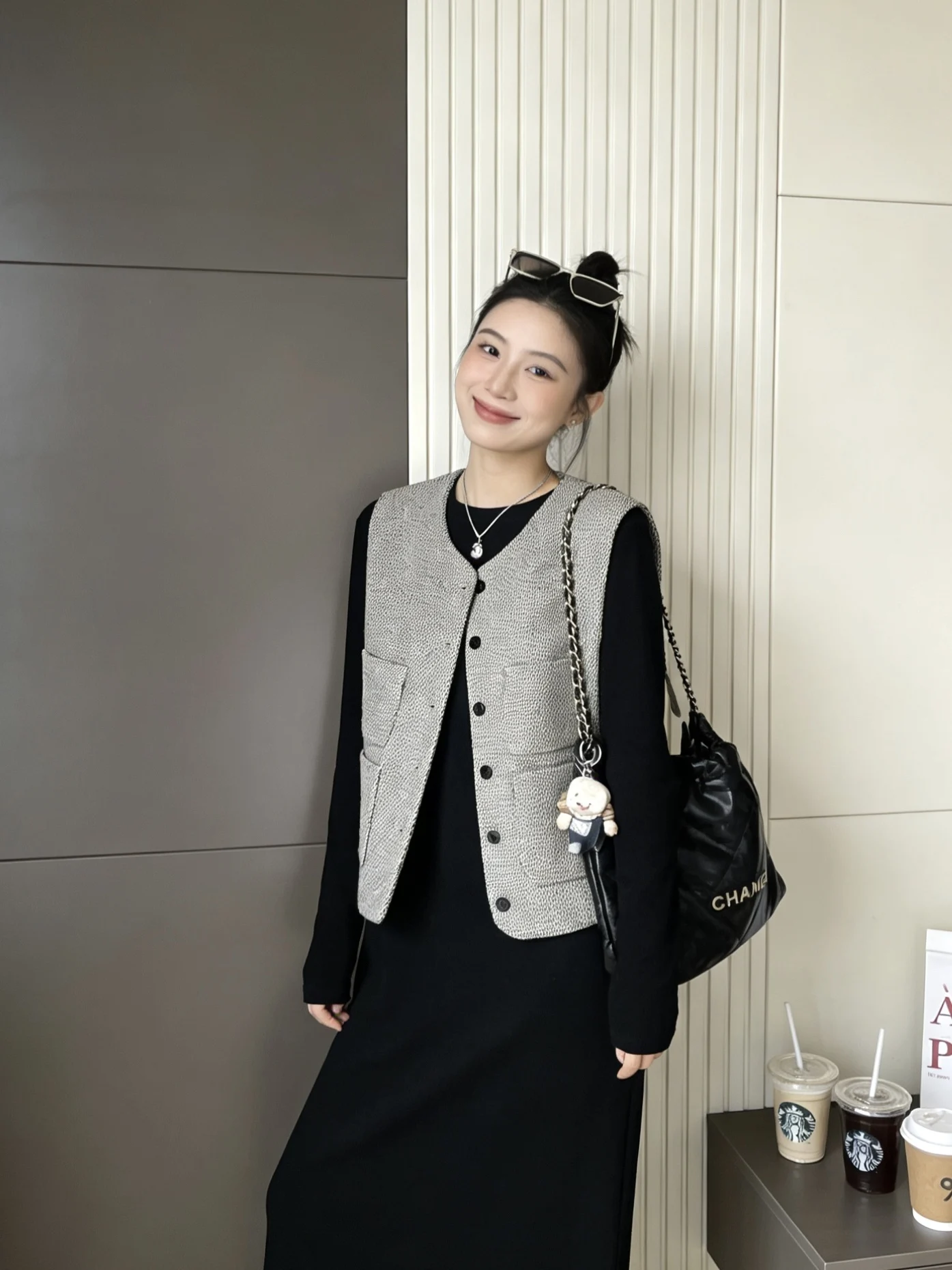 

Модная корейская женская жилетка-жакет с круглым вырезом, приталенного кроя, для ранней весны, простая, тонкая, многослойная верхняя одежда из полиэфирного волокна