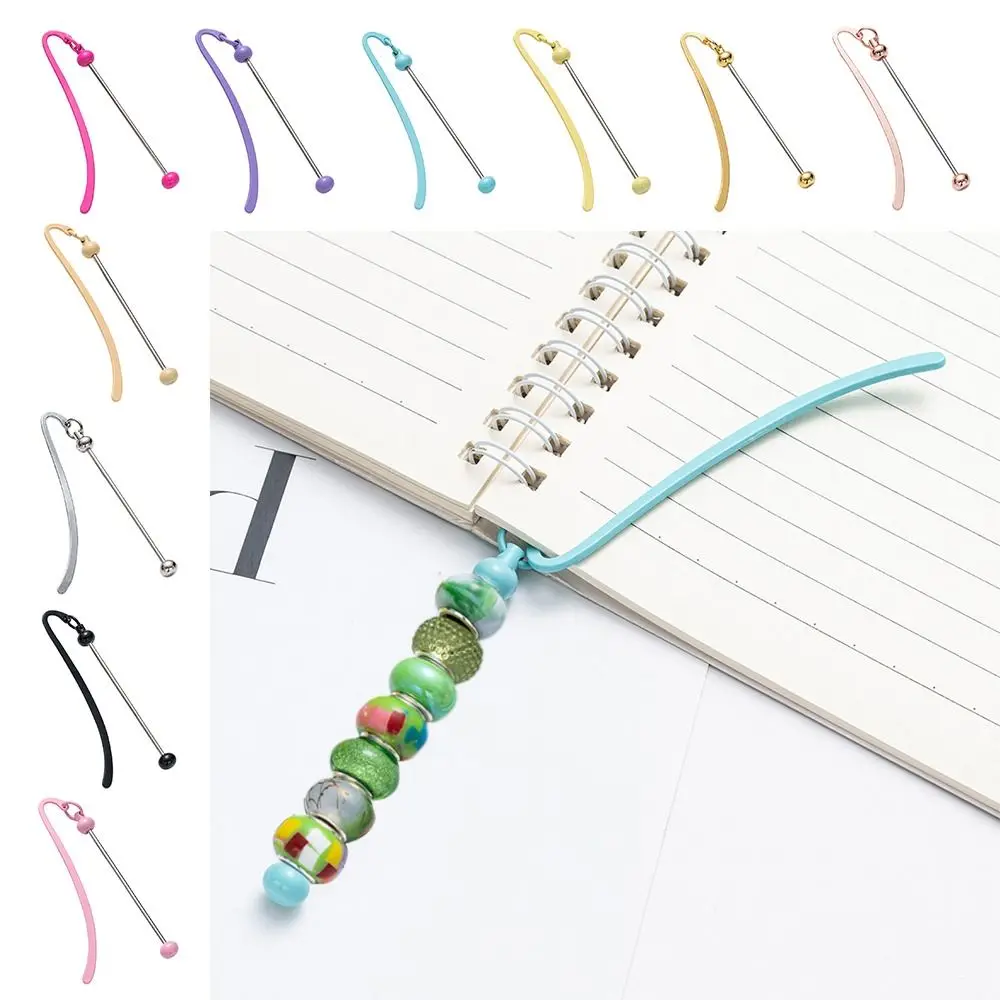 DIY Index Divider Creative Metal Bookmark Book Clip Metal Bead Bookmark Book Support Hanger Page Holder Clip Reading Assistant