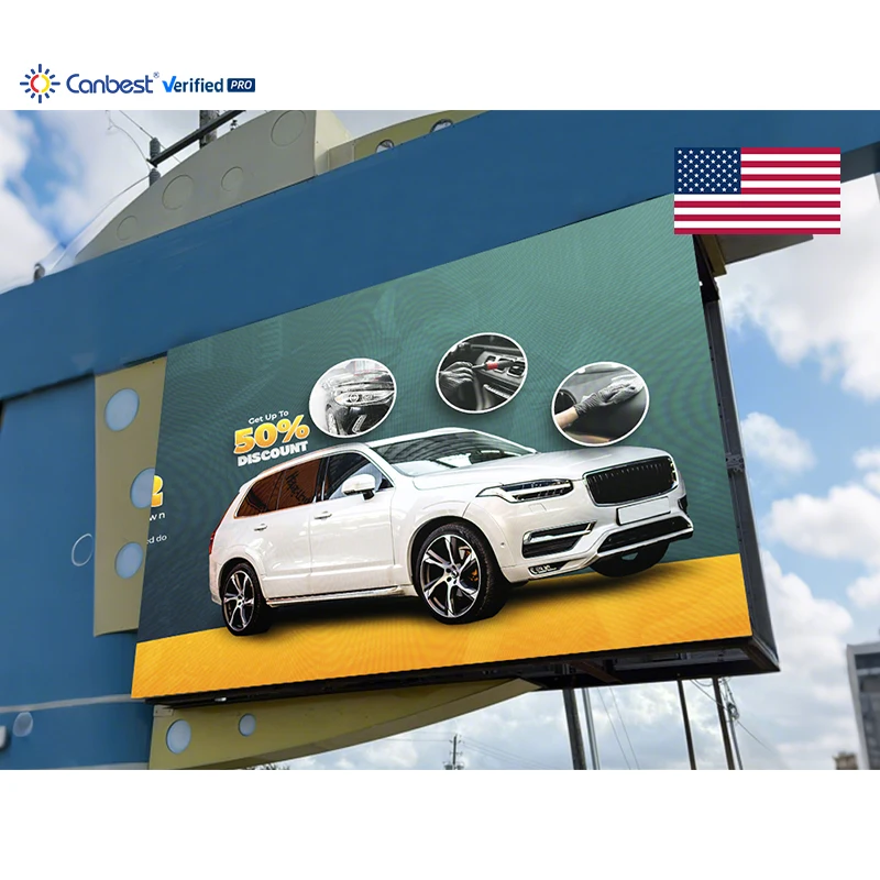 Canbest a P10 10Mm 2X2880X1920Mm 9.44X6.29Ft Car Wash High Brightness Double Sided Outdoor Led Billboard Display Screen in Usa