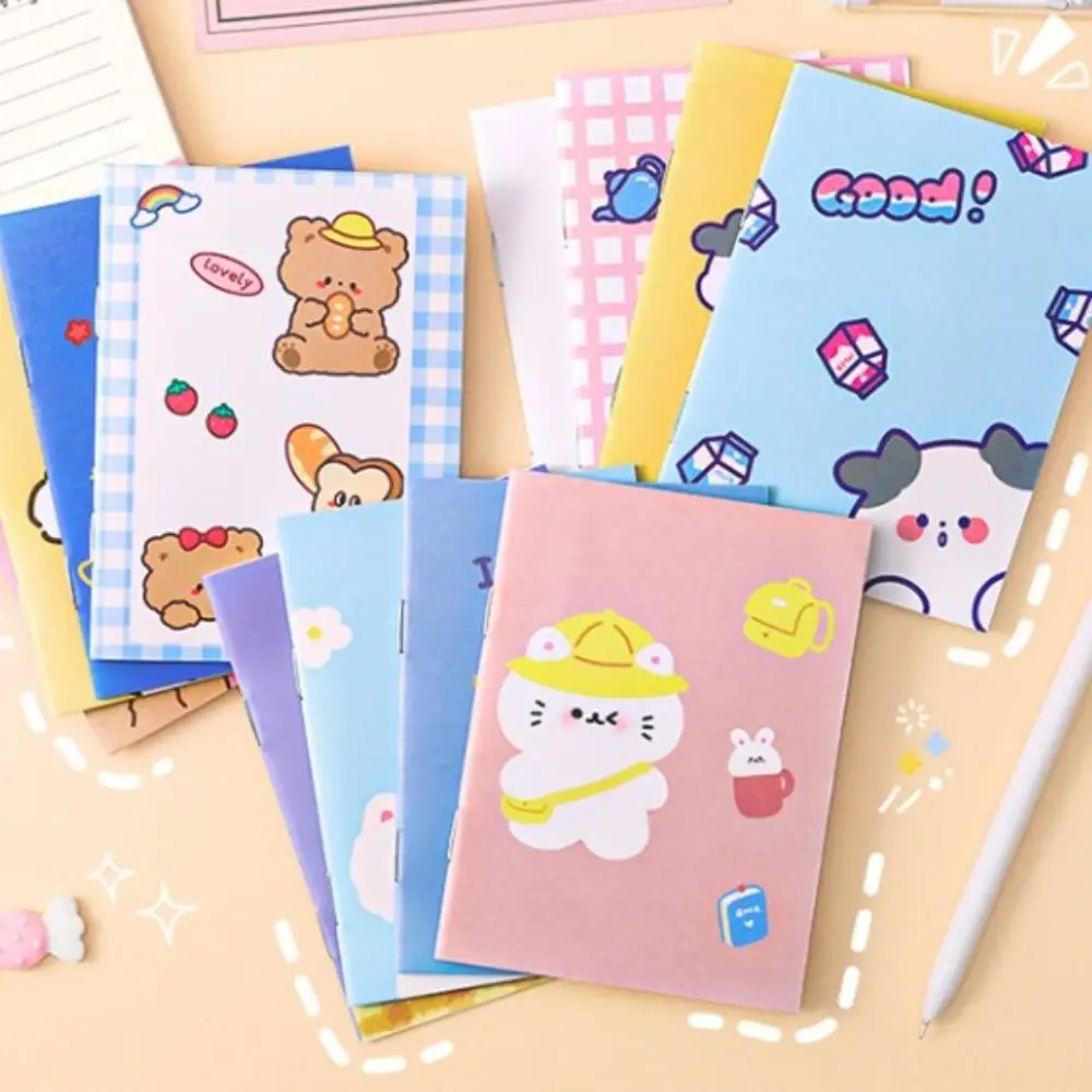 Mini bloc-notes de poche de dessin animé mignon, carnet de notes de poche, journal, mémo, portable, mini cahier, cadeau de récompense, 4 pièces