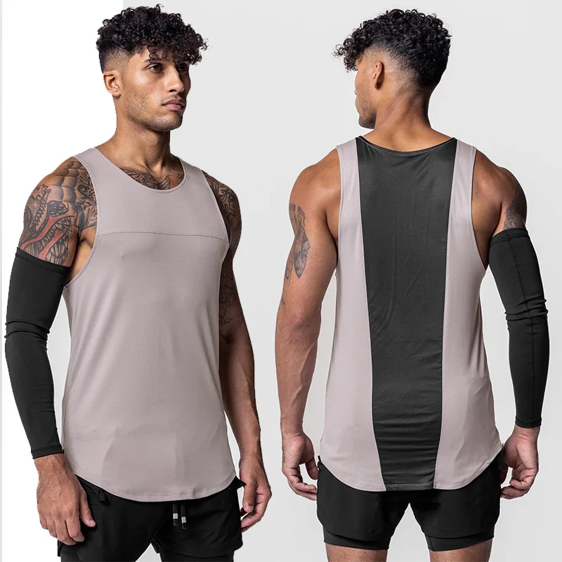 2023 new crossover spring and summer men's fast running vest fitness training sleeveless shirt men's gym training tank top