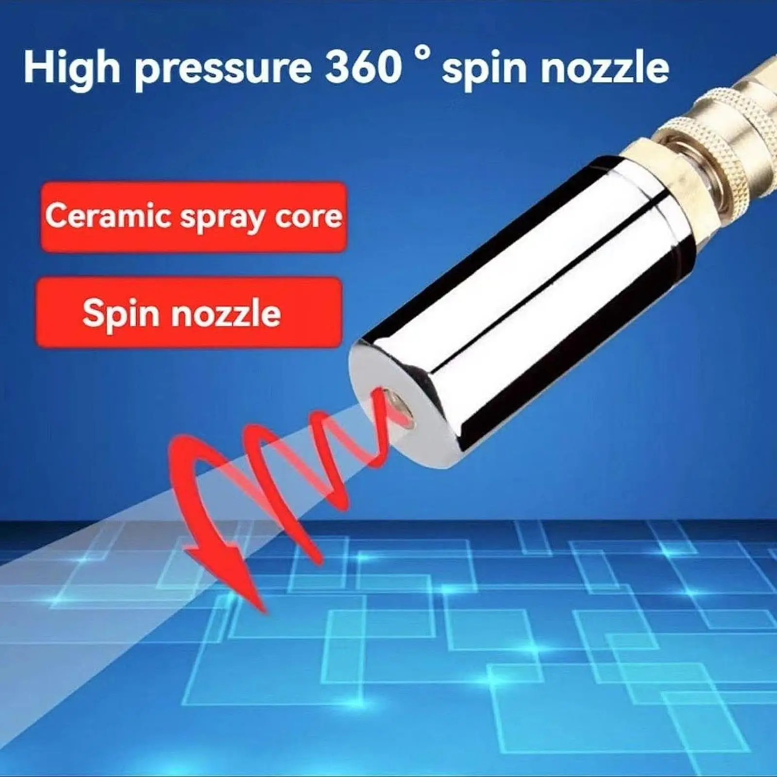 

Nozzle Pressure Washer Multifunctional Accessory for Driveway Wash Car Brick