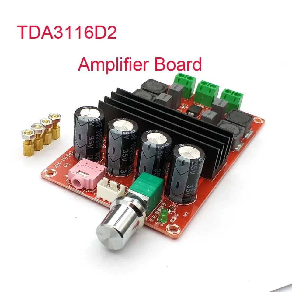 XH-M190 Tube Digital Audio Board TDA3116D2 Power Audio Amp 2.0 Class D Stereo HIFI Amplifier DC12-24V 2*100W