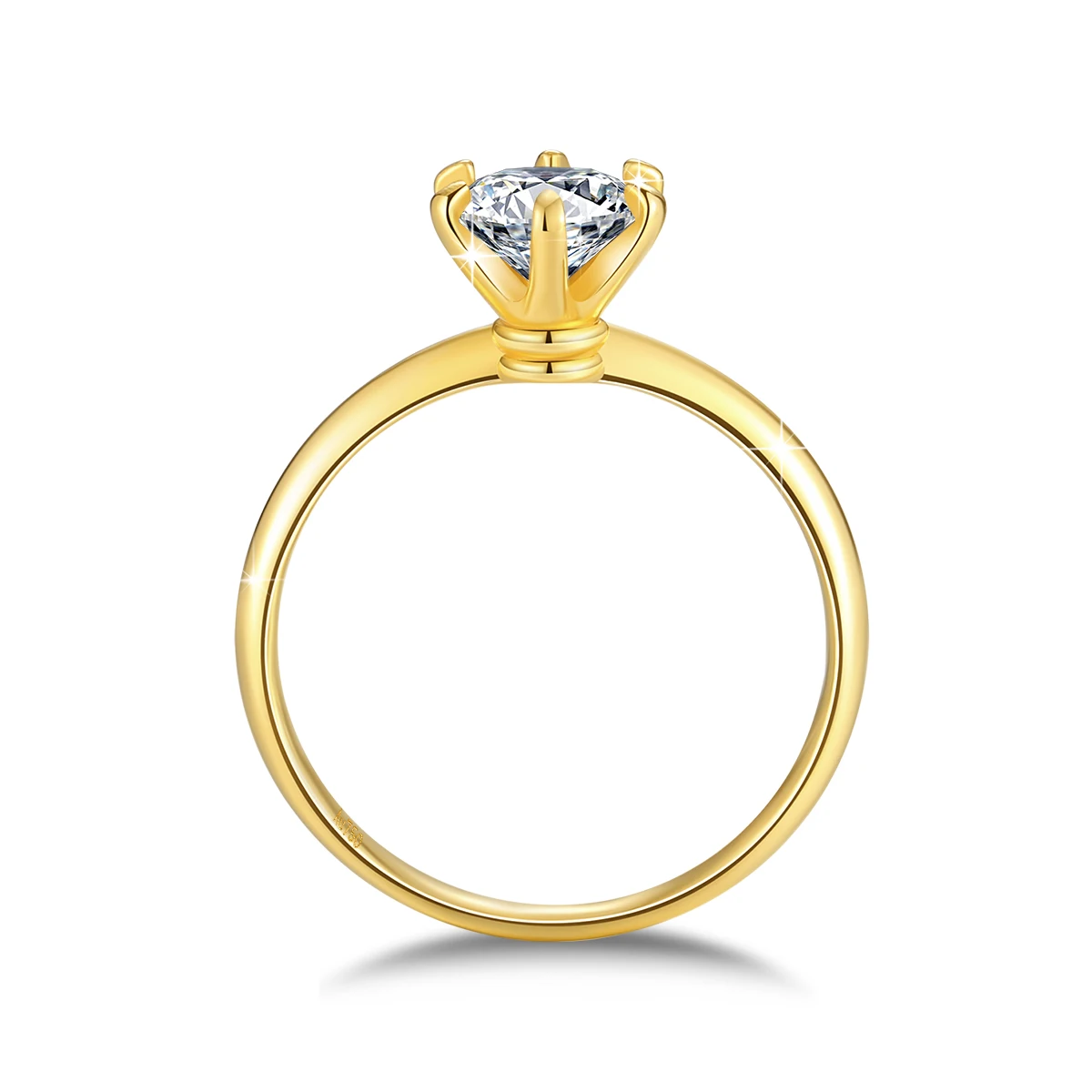 Szjinao 100% joyería de oro de 14k anillos de oro Real Color D 1ct Moissanite diamante joyería de boda anillo solitario para mujeres al por mayor