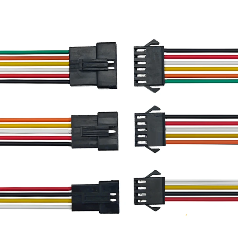 5 par SM2.54 2 3 4 5 6pin SM Męskie i żeńskie złącze LED 2pin/3pin/4pin/5pin 6pin Wire kabel pigtail Wtyczka Długość całkowita 40cm — zdjęcie 2