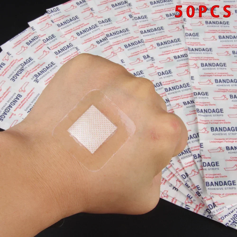 50PCS  Transparent PU Waterproof Wound Plaster Band Aid Adhesive Bandage Protective Sticker Outdoor Home First Aid