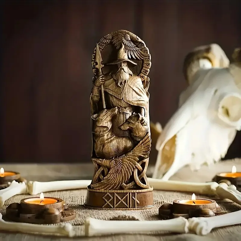 Viking God Goddes Sculpture Scandinavian Pantheon Resin Ornaments Freyja Statue Freyaes Norse Gods Carving Altar Heathen Asatru