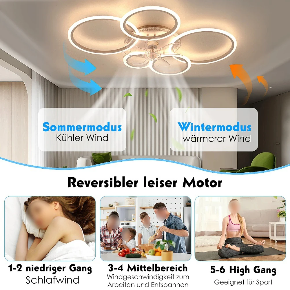 For Dimmable LED Lights Ceiling Fan Controller 2.4G Fan Remote For Bedroom For Living Room App Controlled Ceiling Fan