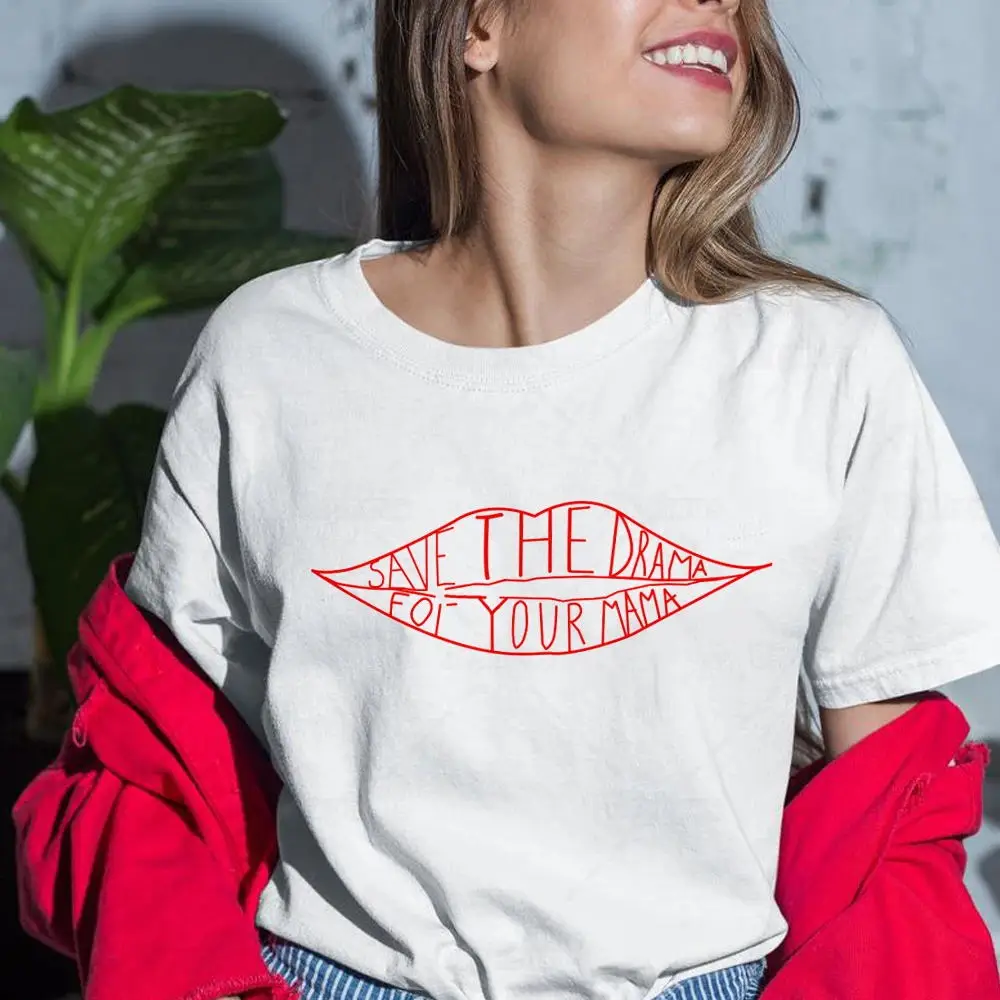 Save The Drama for Your Mama Rachel Green Same Style T Shirt Friends Aesthetic Graphic Tees 100% Cotton Shirt