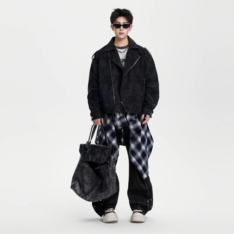 

Spring Autumn Loose Fit Men's Jaet 2026 New Sle Retro Cool Brand High Collar American Sle Outerwear Polyester Fiber