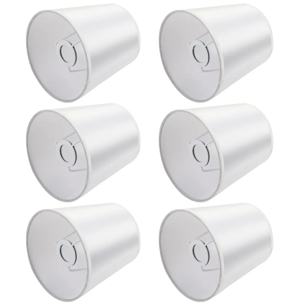 

6PCS Modern Fabric Wall Light Chandelier Barrel Shape Clip On Light Fixture Lampshade Bedroom Decoration