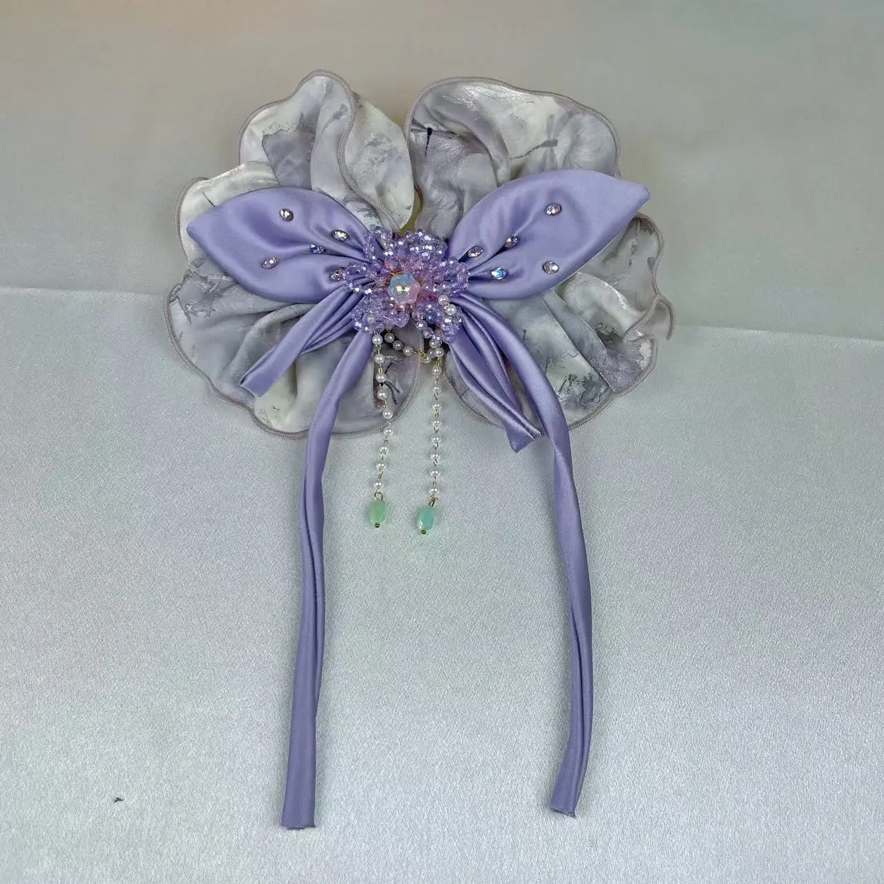 Заколка для волос с бантом и цветком, аксессуар для волос на затылке, пружинный зажим, аксессуар для волос в корейском стиле, милый стиль для девочек