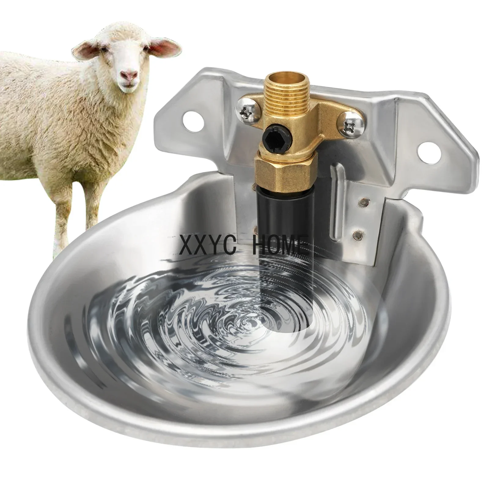 

Automatic Dog Sheep Water Bowl Stainless Steel Drinking Goat Lamb Drinker Water Bowl With Copper Valve Farm Feeding Equipment