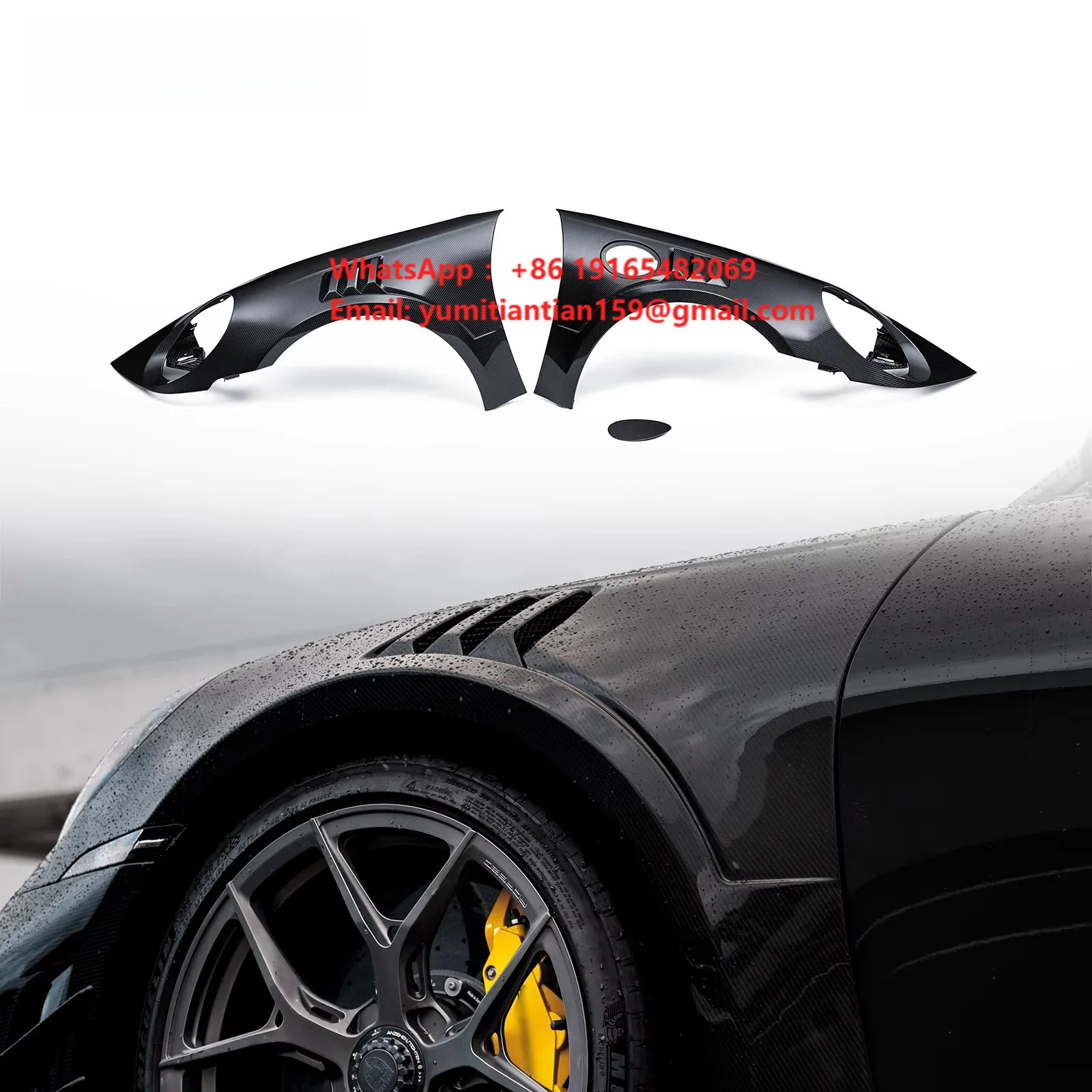 Paktechz Prepreg Dry Carbon Fiber Parts Body Kit Front Fenders for Porsche 911 992 Turbo S