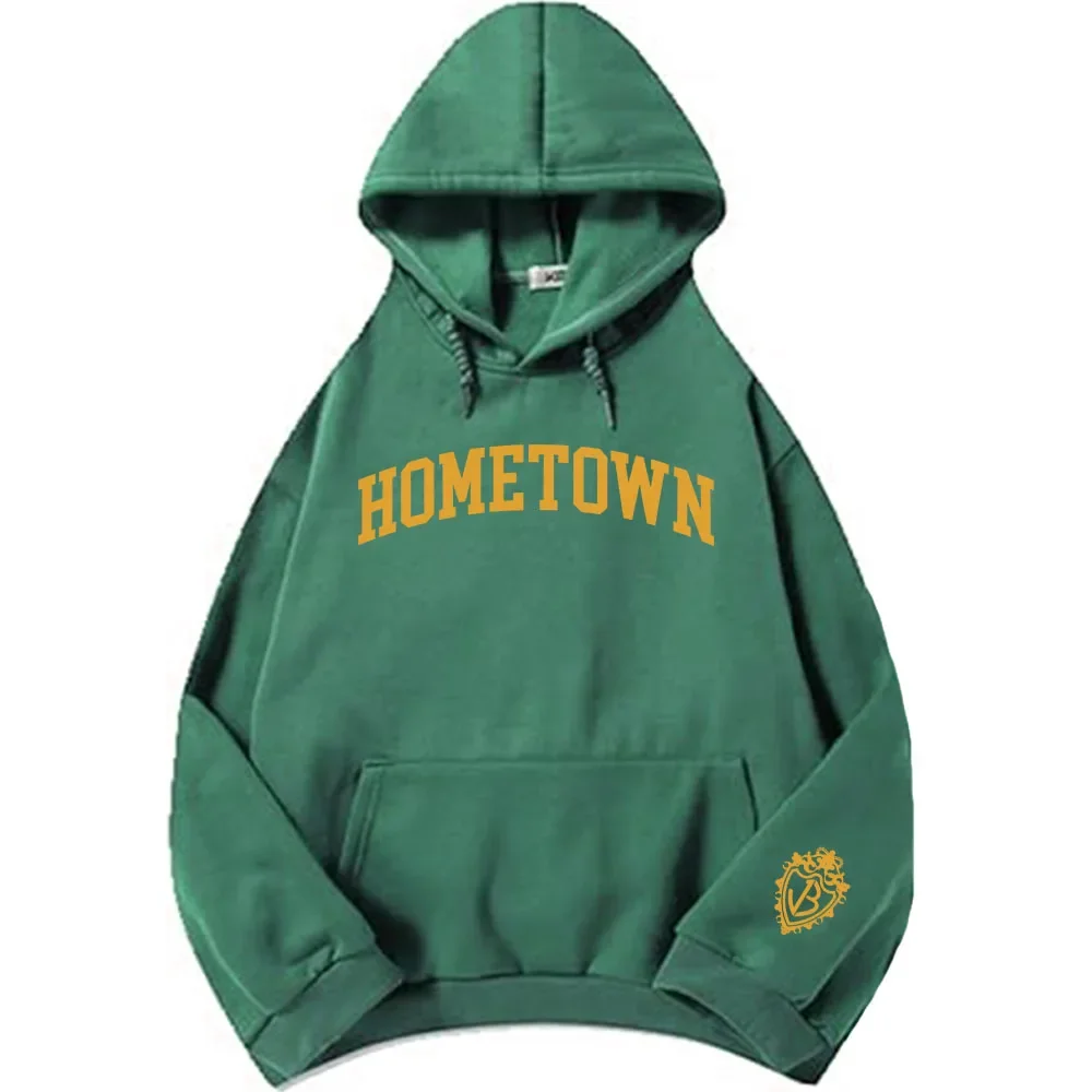 JonasBrothers Hometown Hoodies Fashion Long Sleeve Hooded Sweatshirt Casual Letter Graphic Print Pullovers Unisex Streetwear
