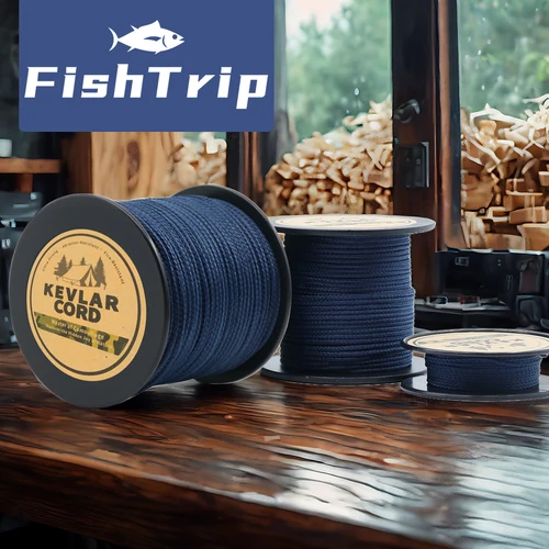 Cordón trenzado FishTrip Kevlar, cuerda de supervivencia azul ltra fuerte, ligera y a prueba de abrasión para acampar, equipo táctico, hamaca
