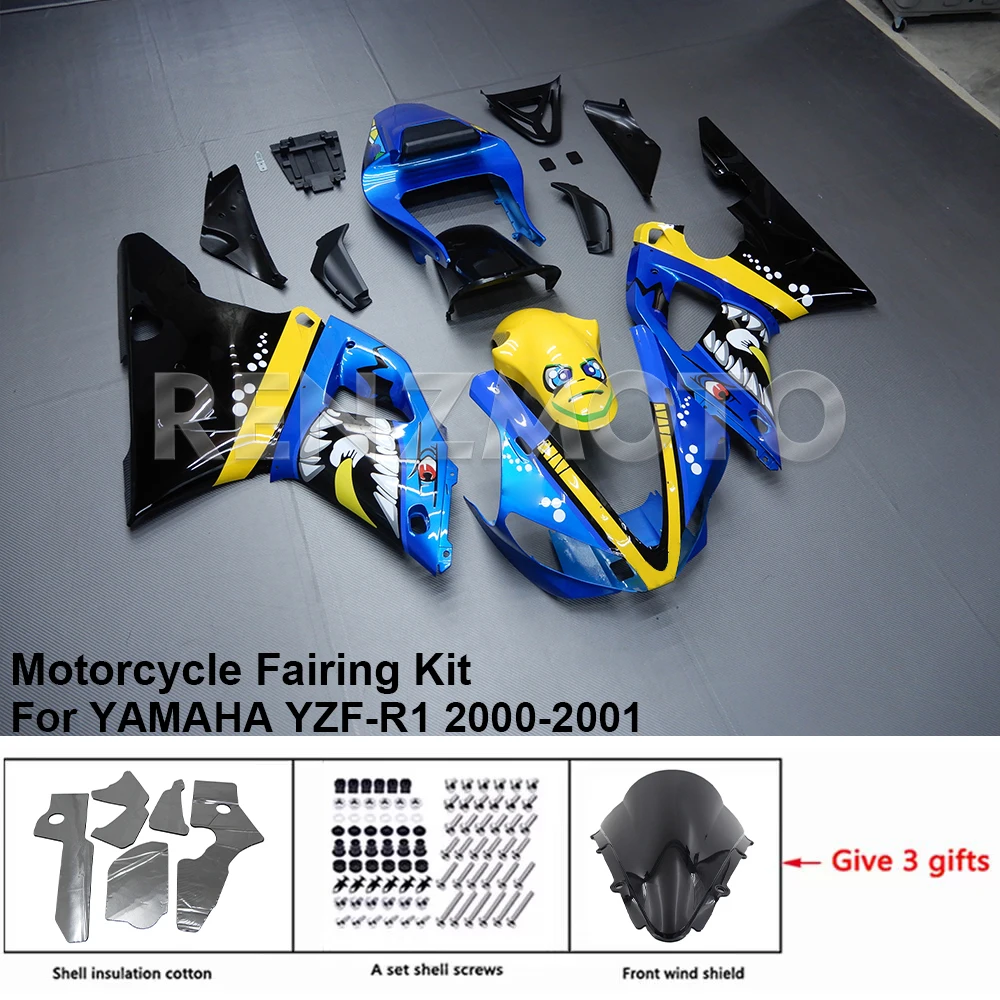 

Y1001-1001b Motorcycle Fairing Set Body Kit Plastic For YAMAHA YZF-R1 2000-2001 Accessories ABS Injection Bodywork