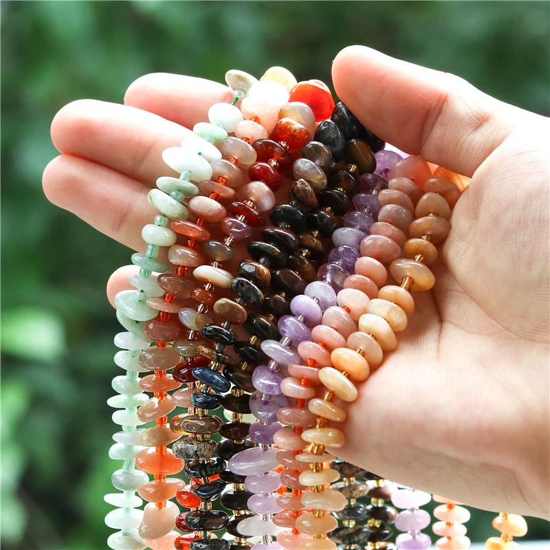 Natural Stone Amethyst Moonstone Sunstone Peter Jade Aventurine Red Jasper Garnet Baroque Beads For Jewelry Making DIY Bracelet