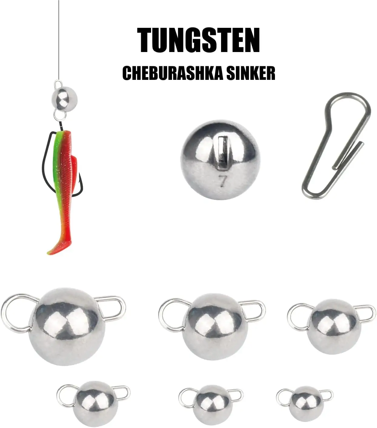 Imagem -06 - Pesos de Pesca Tungsten Cheburashka Isca Soft Worm Plain Bass Fishing Acessórios 1g 1.5g 2g 3g 5g 7g