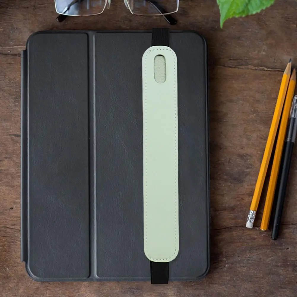 Estuche para bolígrafo Stylus portátil con banda elástica, funda protectora para Notebook, cuero de imitación ligero
