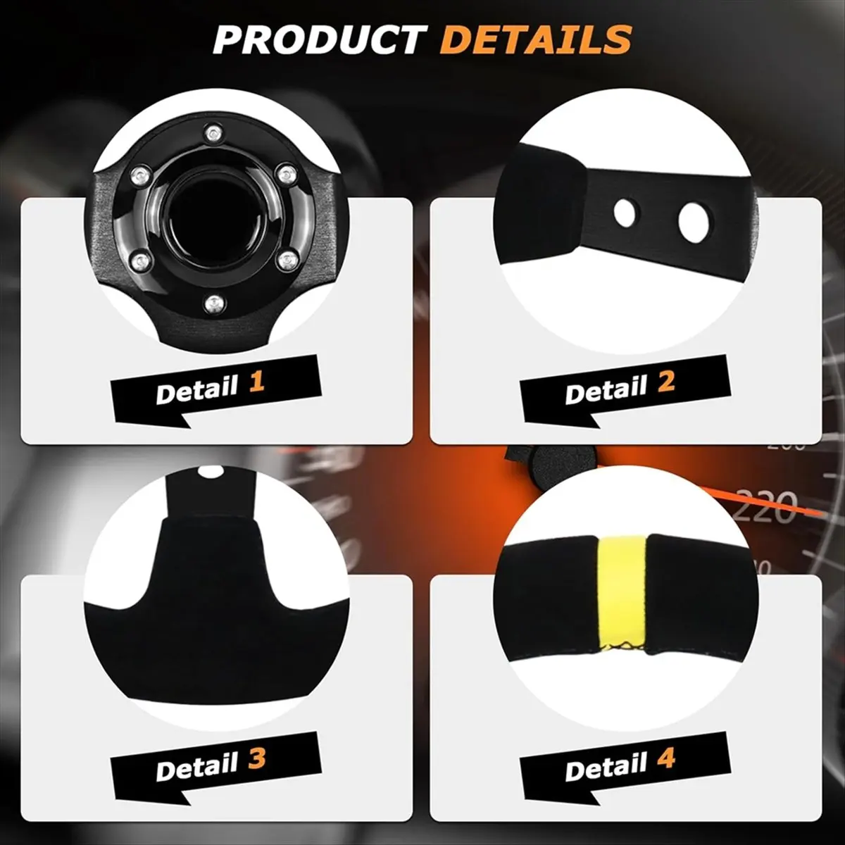 Super Sale Universal Racing Steering Wheel, 350mm 6 Bolt Steering Wheel Suede for Race/Rally/Motorsport/Car Sim Driving
