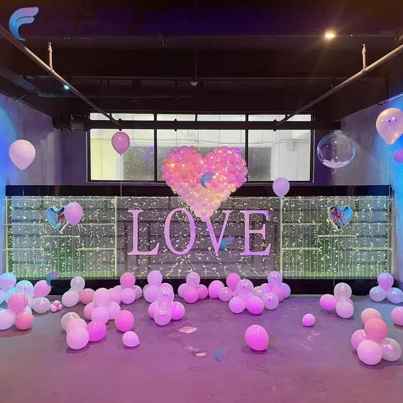 Panel Dinding Gelembung custom.Hot Sale dengan Lampu LED Dekorasi Rumah dan Display Dilengkapi Rak Minuman