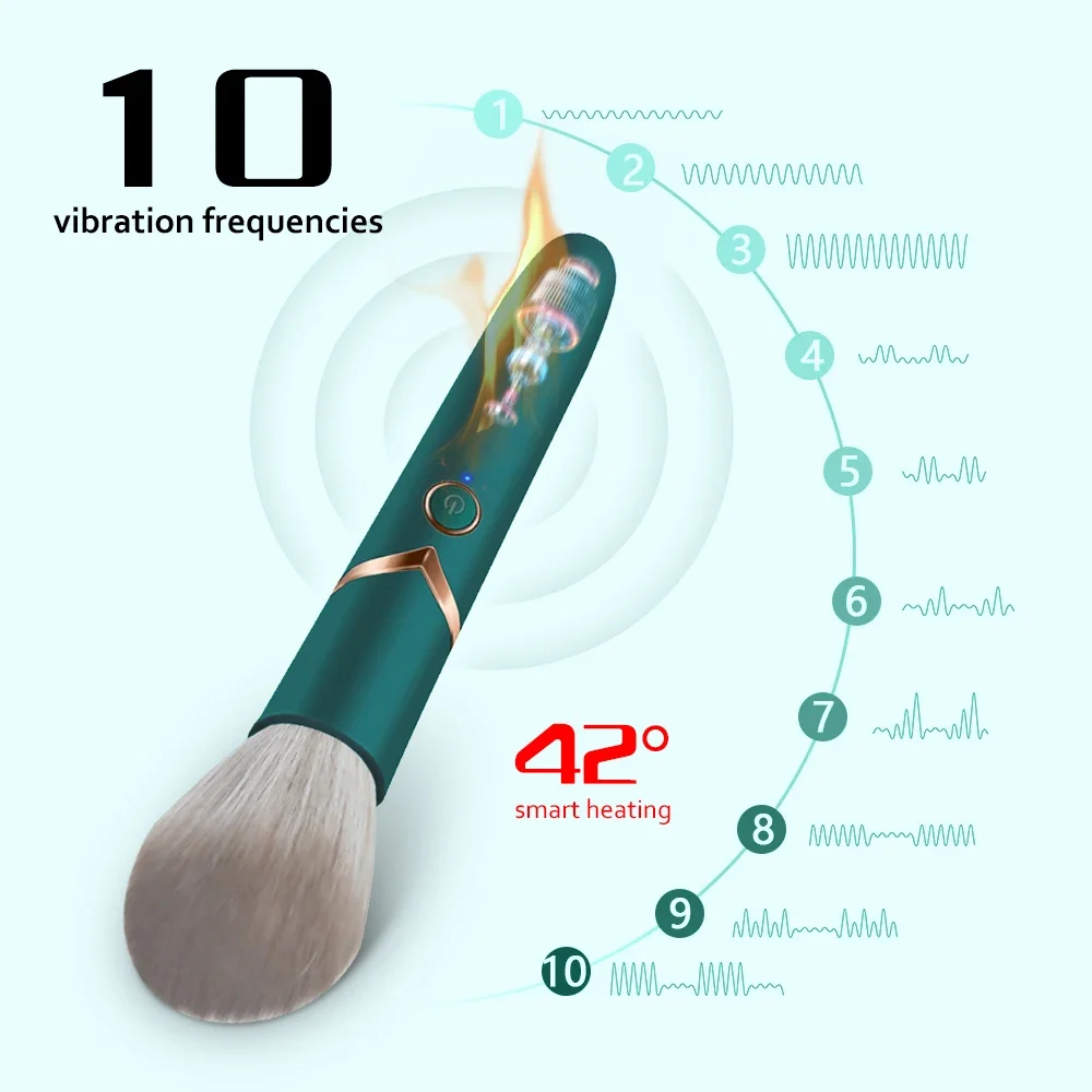 Makeup Brush Vibrator for Women G-Spot Nipple Clitoral Vibrators Orgasm massager Heating dildo AV Magic Massage Adult Sex Toys
