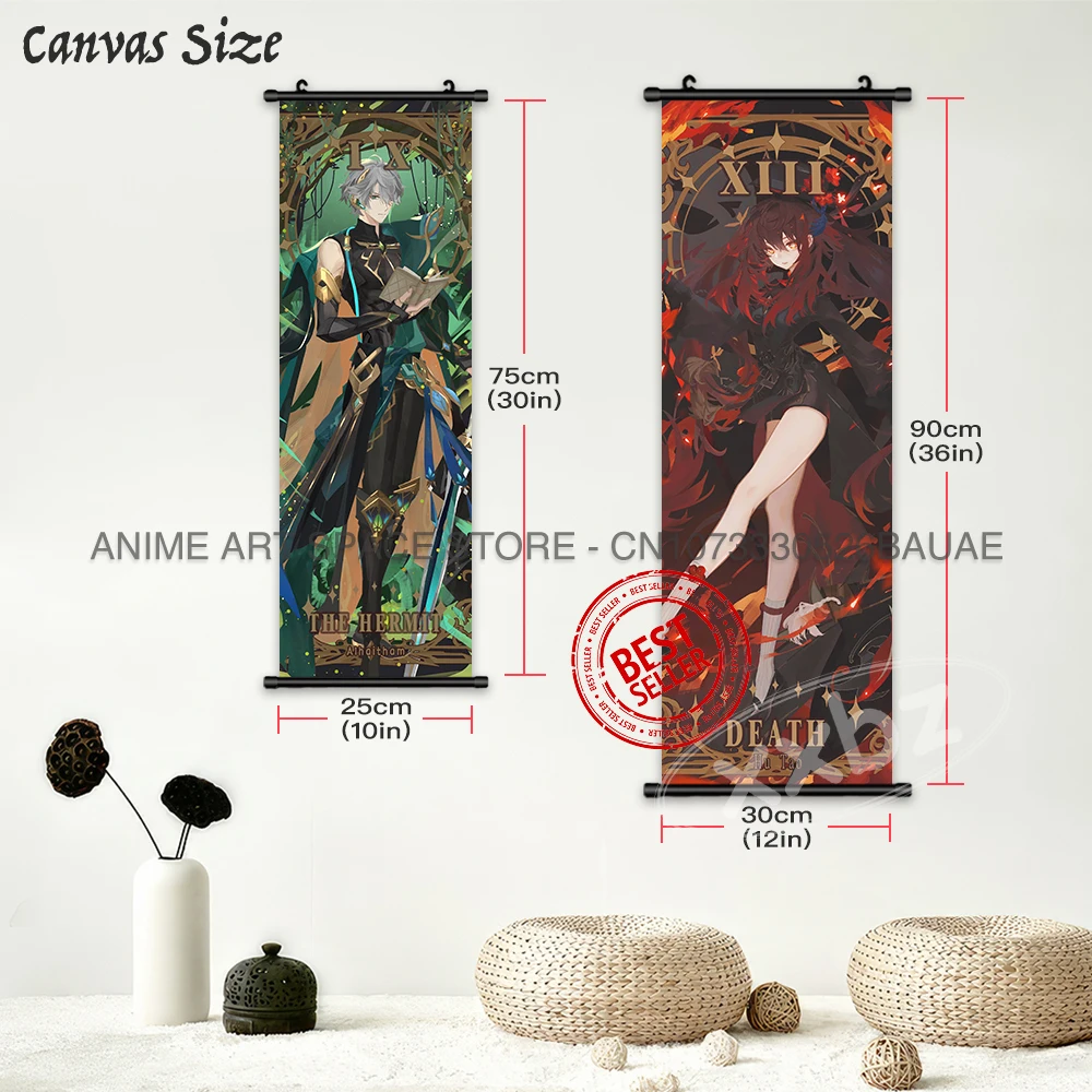 Genshin Impact Hanging Painting Home Decor Wall Art Kawaii Anime Posters Japanese Kamizato Ayaka Scrolls Pictures For Bedroom