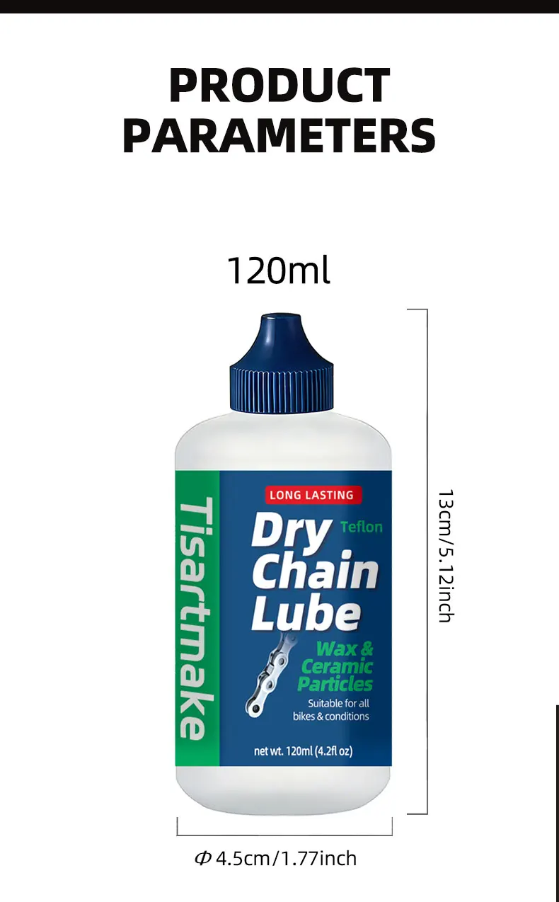 15ml/120ml Fahrradketten-Wachsöl für MTB und Rennräder – Trockenes Kettenöl für Ketten, Gänge, Gabeln und Schwungräder – Fahrradzubehör – Detail 8