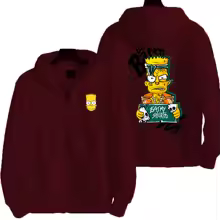 Bart Simpson Double Sided Zip Hoodie
