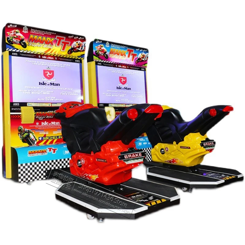 Two Players Coin Operated 42inch TT Motorcycle Simulator Drive Motor Bike Moto Racing Amusement Center Video Arcade Game Machine #1