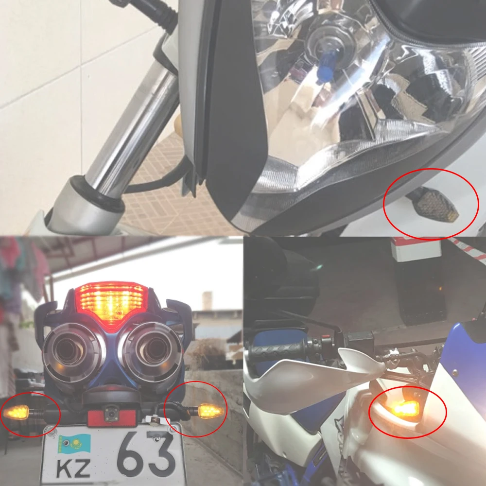 4pcs Universal Motorcycle Accessories LED Turn Signals Long/Short Turn Signal Indicator Lights Blinkers Flashers High Quality