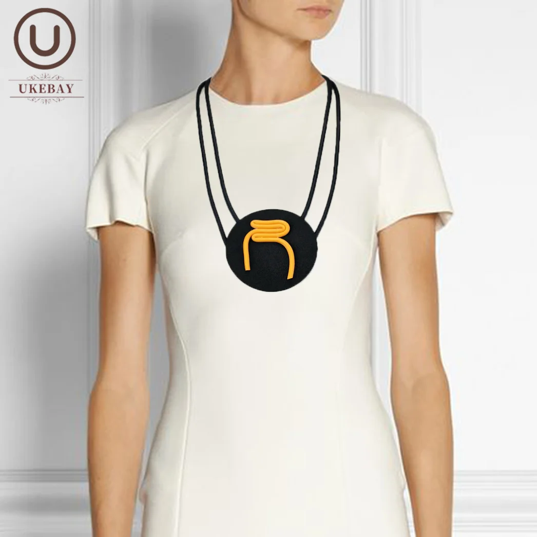 

UKEBAY New Strange Design Pendant Necklaces For Women Handmade Rubber Jewelry Ethnic Clothes Accessories Sweater Chain Necklace