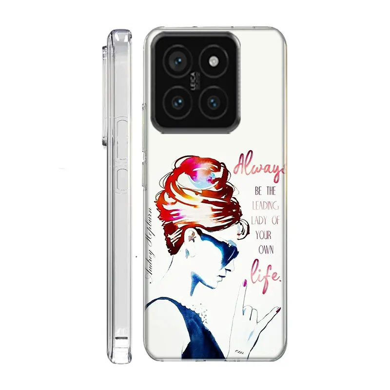 Audrey Hepburn Clear Phone Case For Xiaomi Poco F6 F5 Pro F3 X5 X4 NFC F4 X3 GT M5 M5S M4 M3 Pro F2 F1 Cover Coque Hard PC Cell