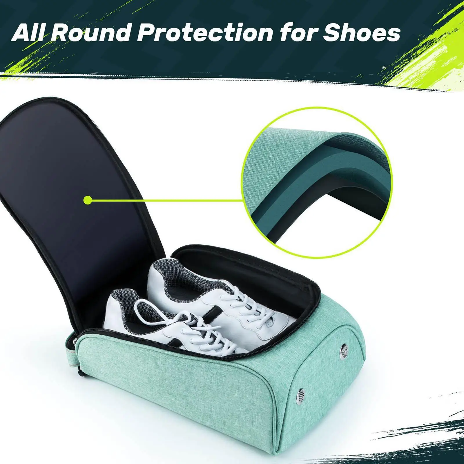 

Golf Shoe Bag Polyester Travel Shoe Carrier Breathable Organizer Large Capacity for Golf Accessories Outdoor Sports