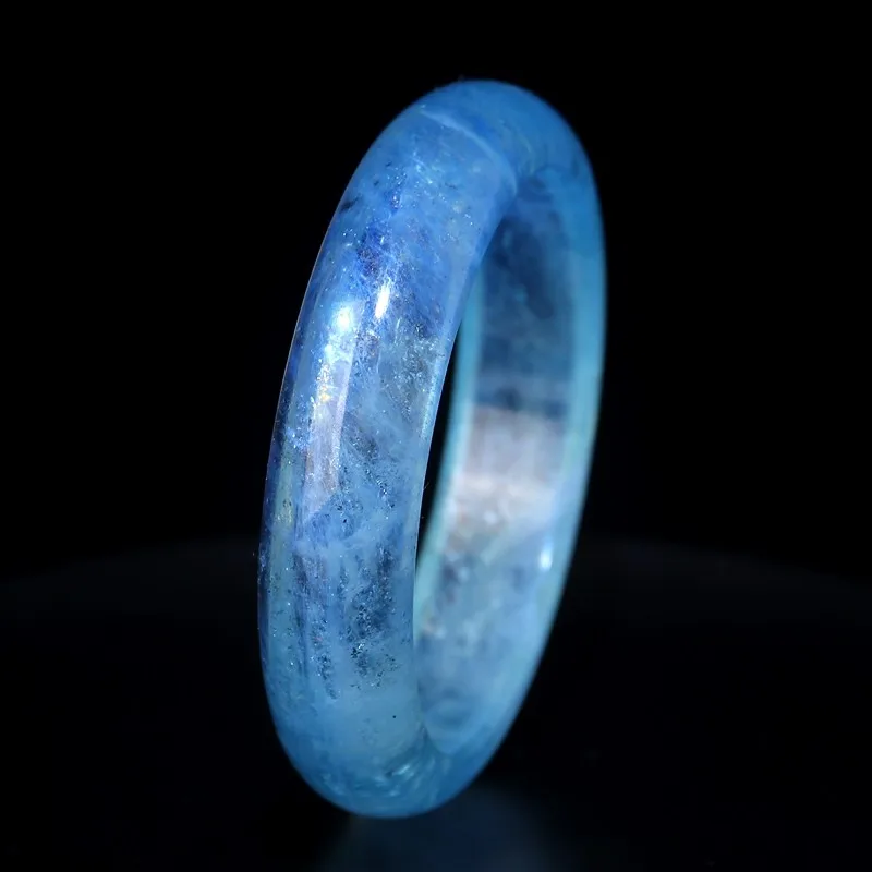 Collectible Brazilian old material black flash aquamarine bracelet