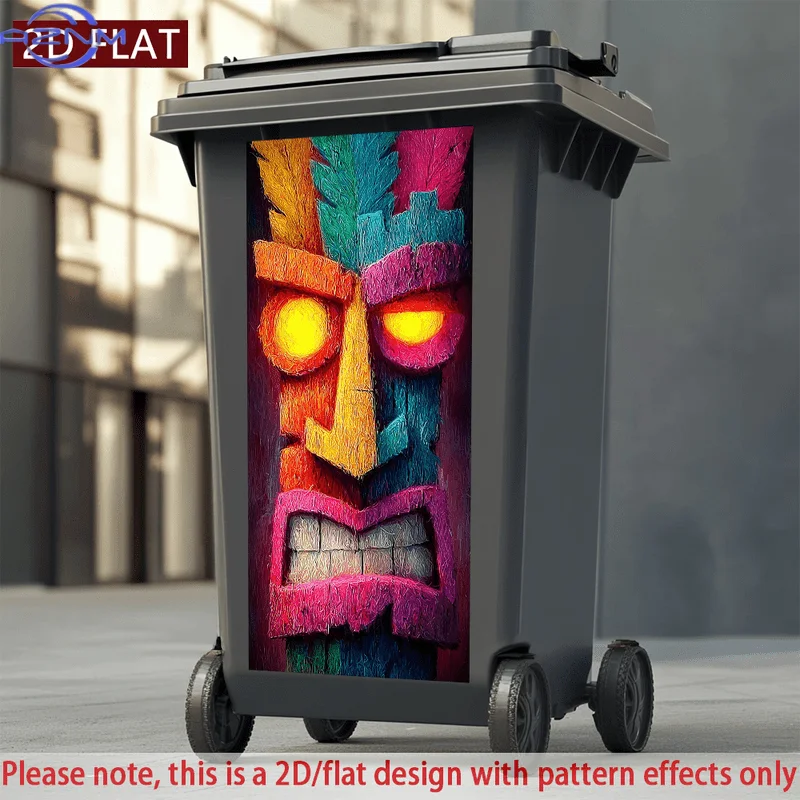 Self-Adhesive PVC Decorative Sticker Featuring a Vibrant Tiki Mask Design, Perfect for Enhancing The Decor of Bedrooms, Living