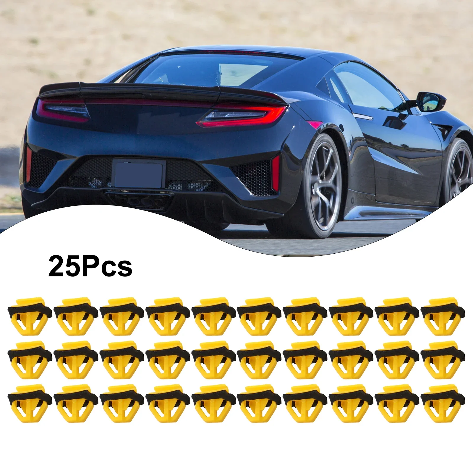 

25PCS Door Trim Strip Guard Plate Anti-collision Strip Clip Yellow D184 Fit For Hyundai Replaces 87758-35000 For Auveco #21064