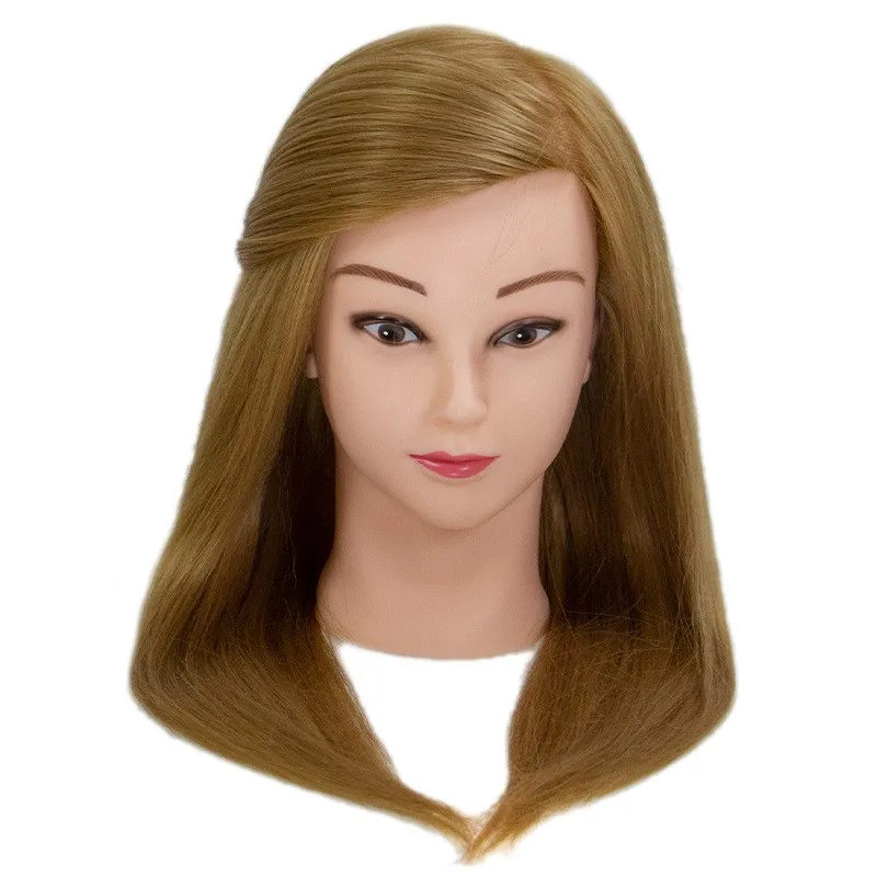 Groothandel 1 STKS Echt Haar Model Kappers Praktijk Nep Hoofd Weven Curling Trimmen Onderwijs Training Hoofd Pruik Model Hoofd