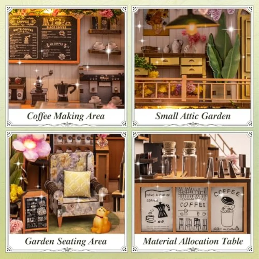 مجموعة أدوات زاوية الكتب DIY مع إدراج رف الكتب المزخرف ثلاثي الأبعاد LED للدراسة المنزلية أو مجموعة ألغاز مصغرة لغرفة النوم