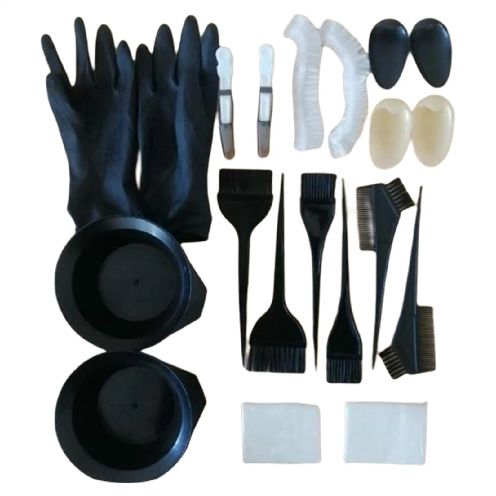 Home Hair Dyeing Brush Set Mixing Bowl Clips Comb Earcap Kit Hair Tint Tool for Electric Steamer Cap Hair Treatment